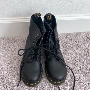 Dr. Martens Black Boots with Yellow Accents